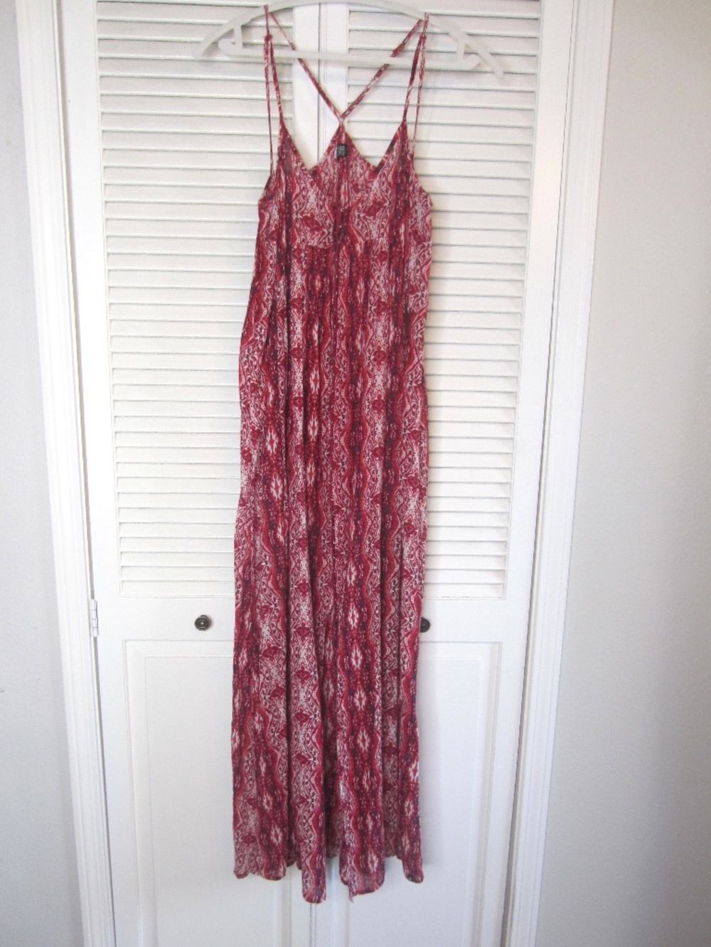 Volcom Red Patterned Maxi Dress/Coverup - Size Small